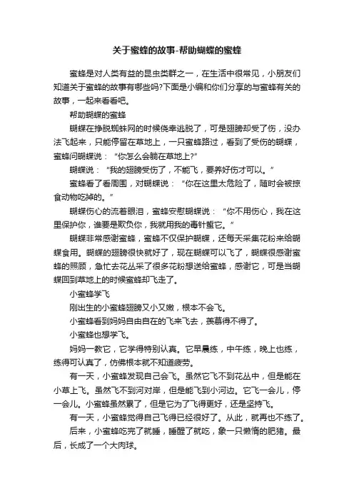 关于蜜蜂的故事-帮助蝴蝶的蜜蜂