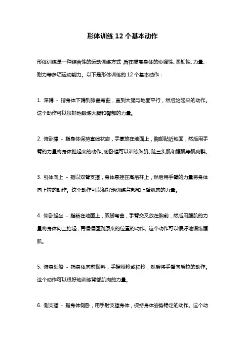 形体训练12个基本动作