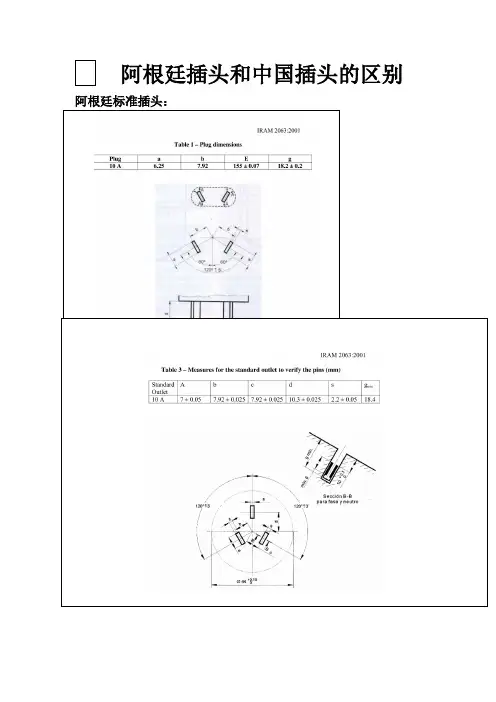 阿根廷标准插头和中国标准插头有区别吗