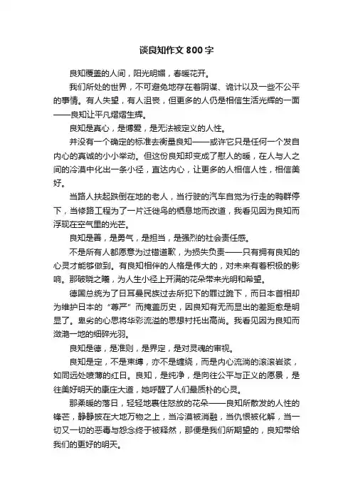 谈良知作文800字