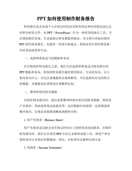 PPT如何使用制作财务报告