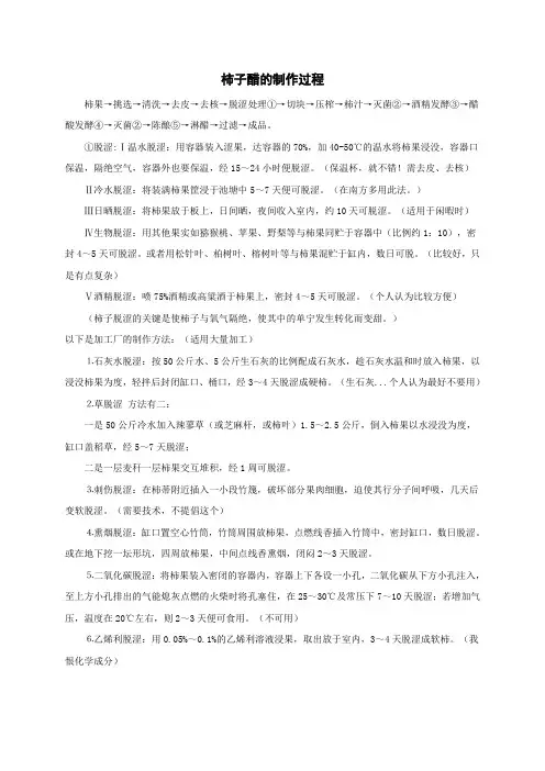 柿子醋的制作过程