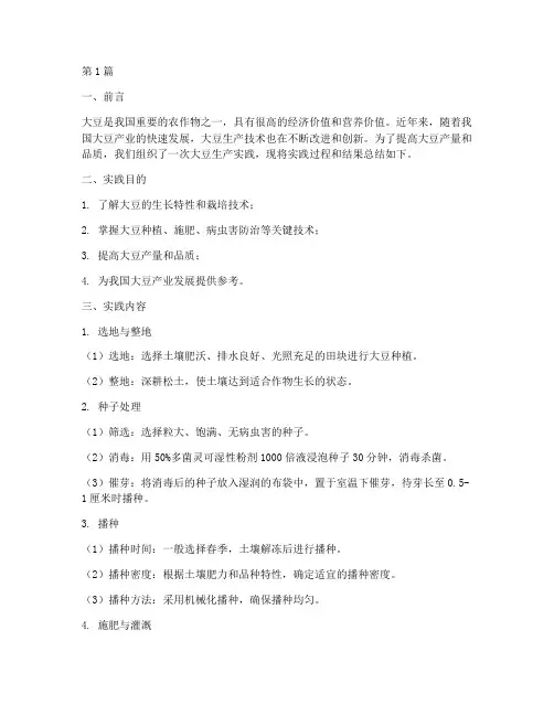 大豆生产实践总结报告(2篇)