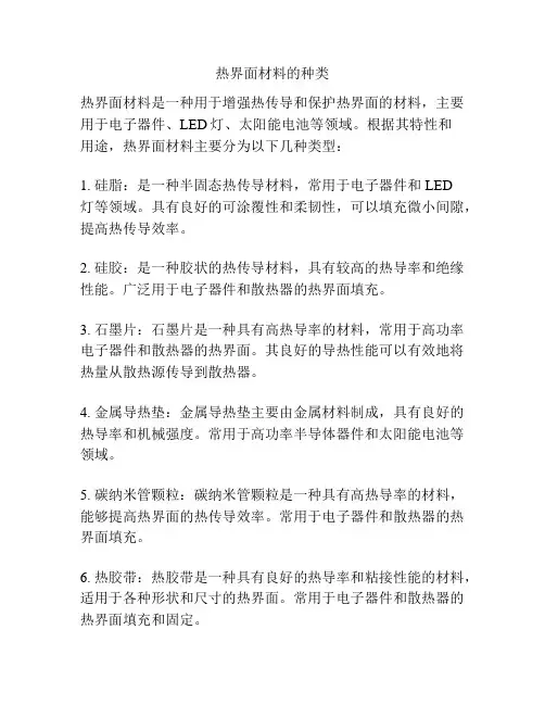 热界面材料的种类