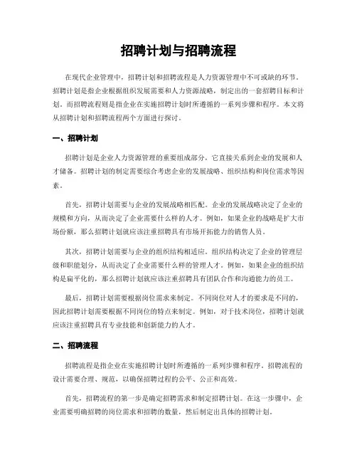 招聘计划与招聘流程