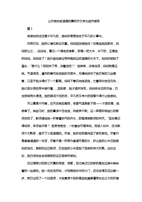 让你感动或温暖的事的作文多处细节描写