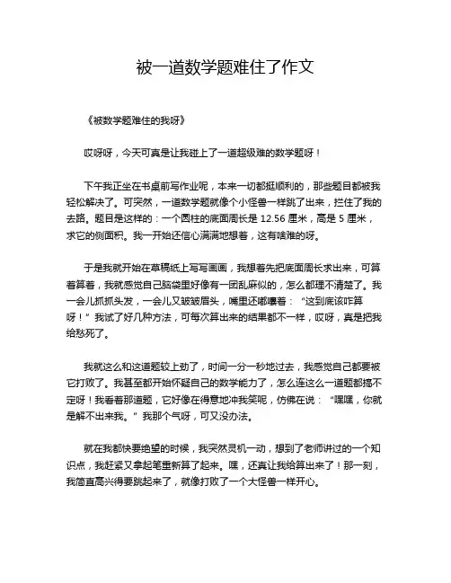 被一道数学题难住了作文