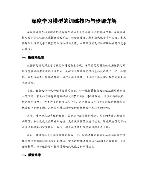 深度学习模型的训练技巧与步骤详解