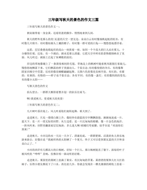 三年级写秋天的景色的作文三篇