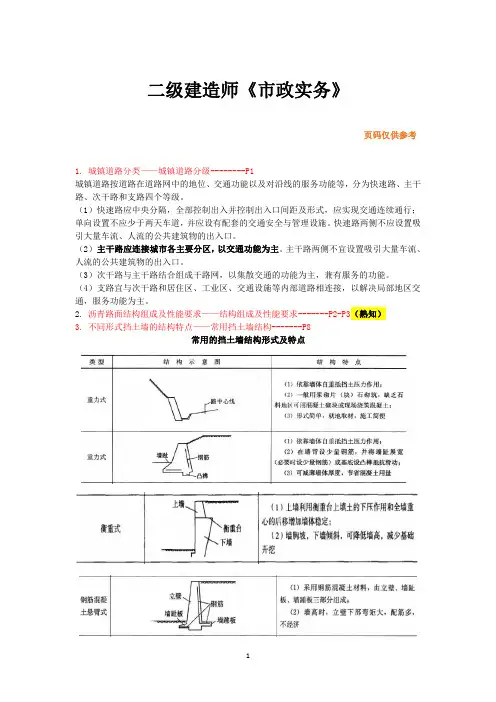 最新二级建造师(市政)知识要点总结