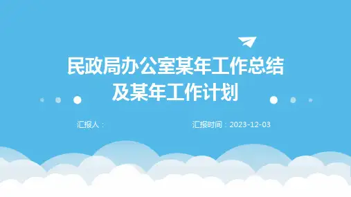 民政局办公室某年工作总结及某年工作计划