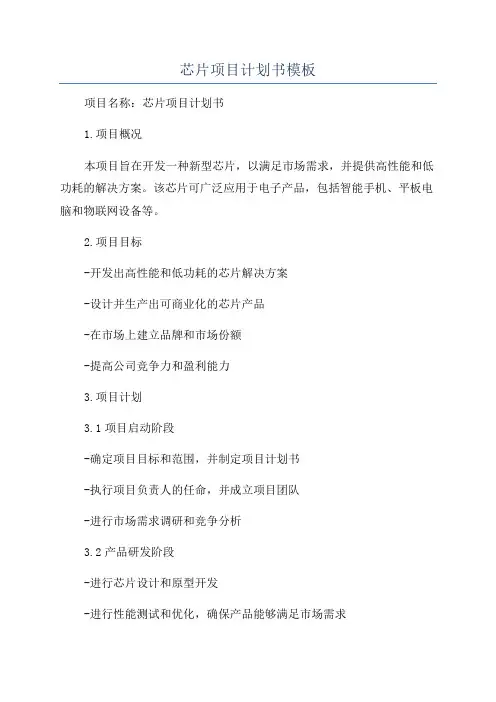 芯片项目计划书模板