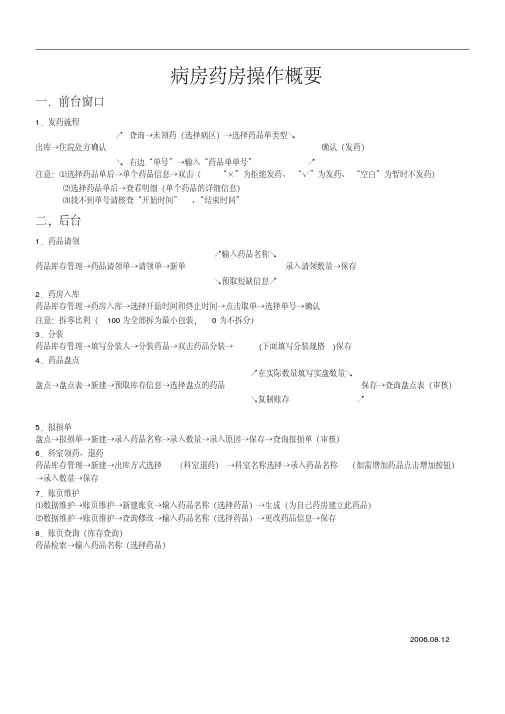 病房药房操作流程