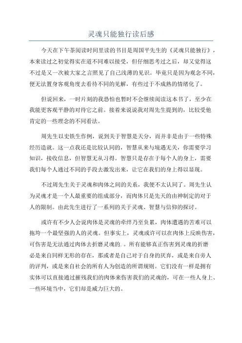 灵魂只能独行读后感