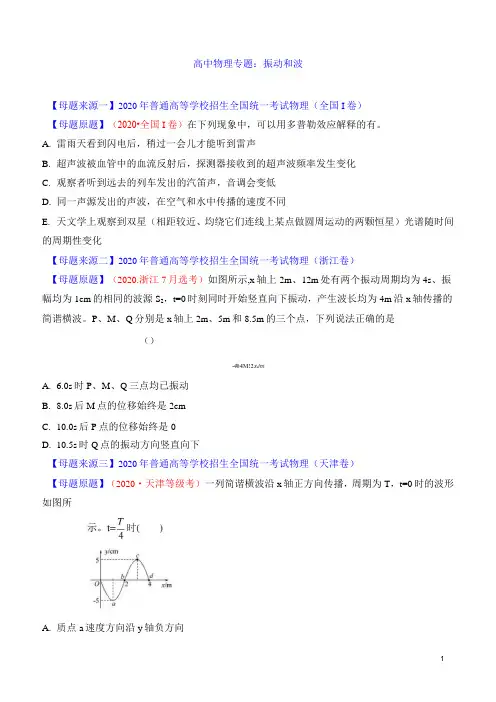 高中物理专题：振动和波