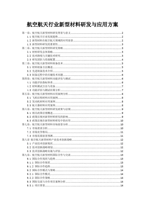 航空航天行业新型材料研发与应用方案