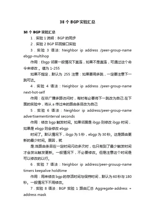 38个BGP实验汇总
