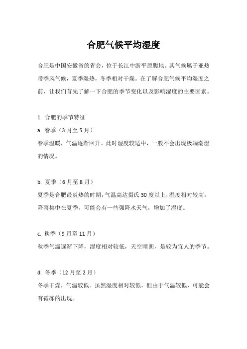 合肥气候平均湿度