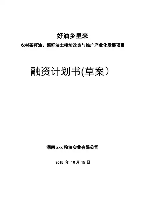 商业计划书完整版【范本模板】