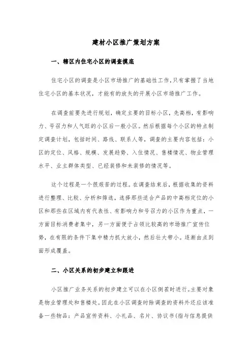建材小区推广策划方案(二篇)