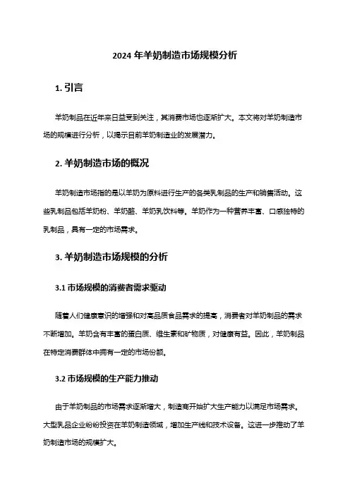 2024年羊奶制造市场规模分析