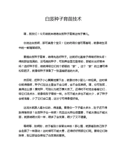 白芨种子育苗技术