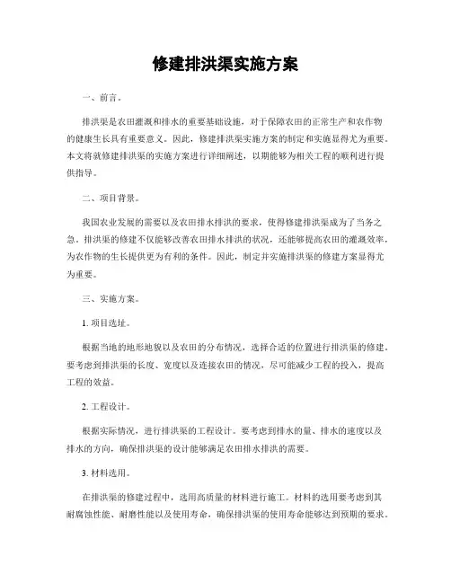 修建排洪渠实施方案