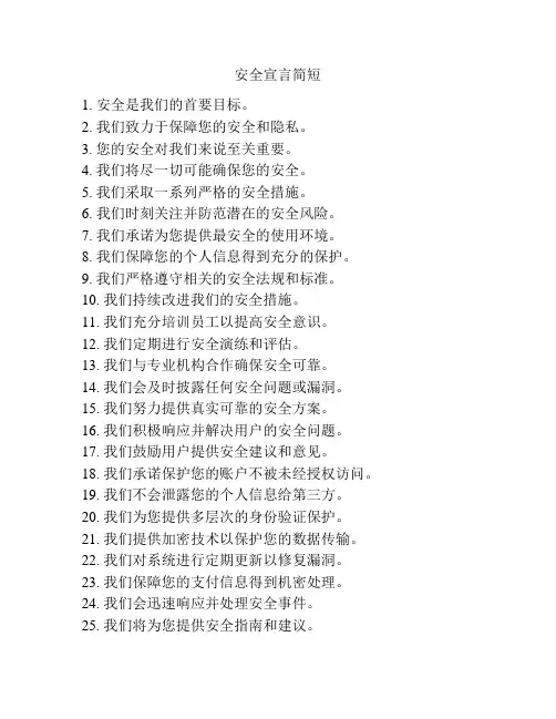 安全宣言简短