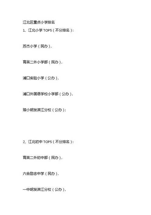 江北区重点小学排名