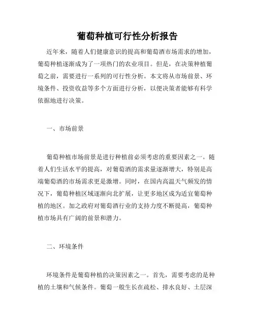 葡萄种植可行性分析报告
