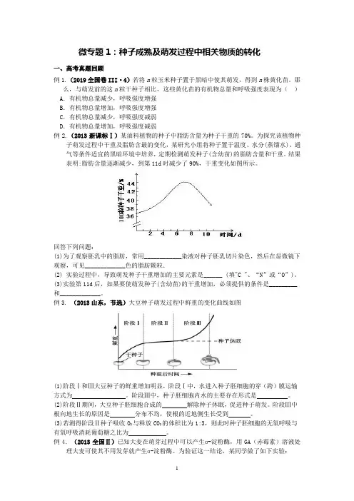 种子的成熟和萌发
