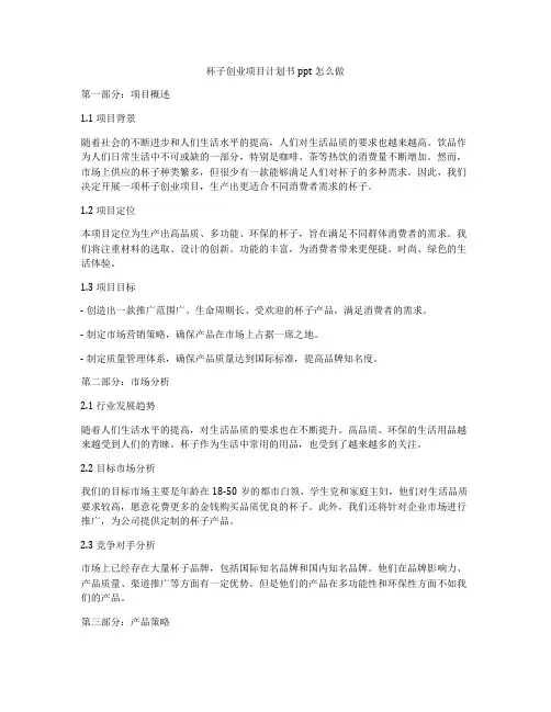 杯子创业项目计划书ppt怎么做