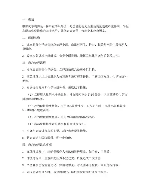 眼部化学烧伤的应急预案