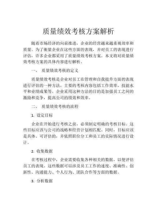 质量绩效考核方案解析