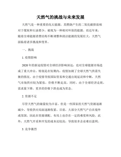 天然气的挑战与未来发展