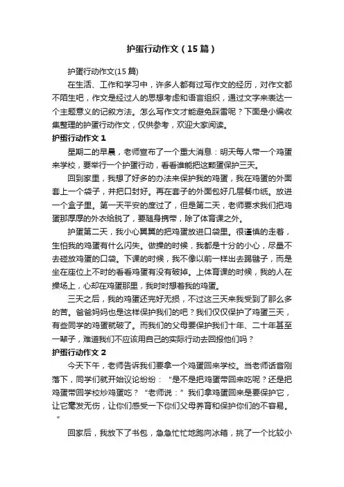 护蛋行动作文（15篇）