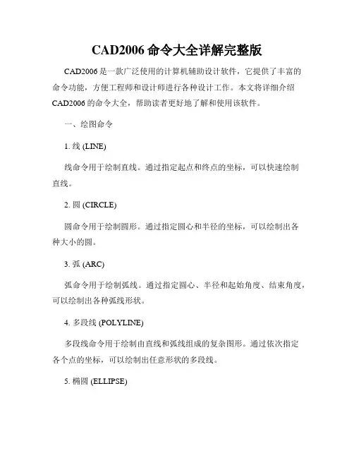 CAD2006命令大全详解完整版