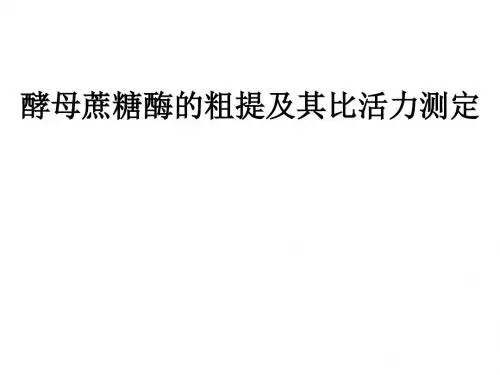 实验六酵母蔗糖酶的粗提及其比活力测定