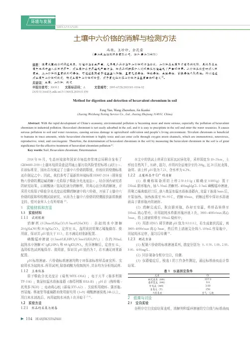 土壤中六价铬的消解与检测方法