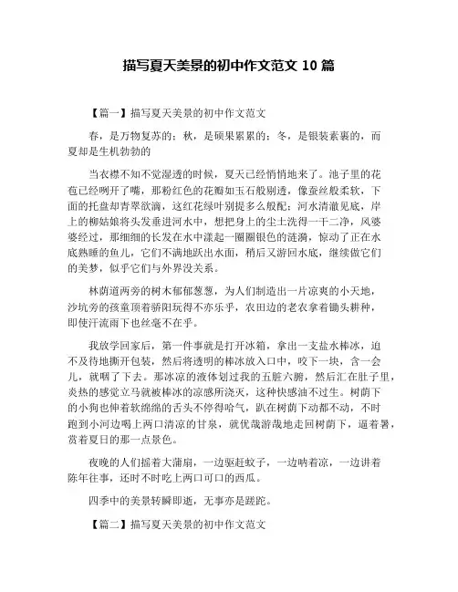 描写夏天美景的初中作文范文10篇