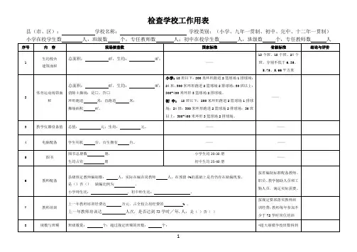 检查学校工作表