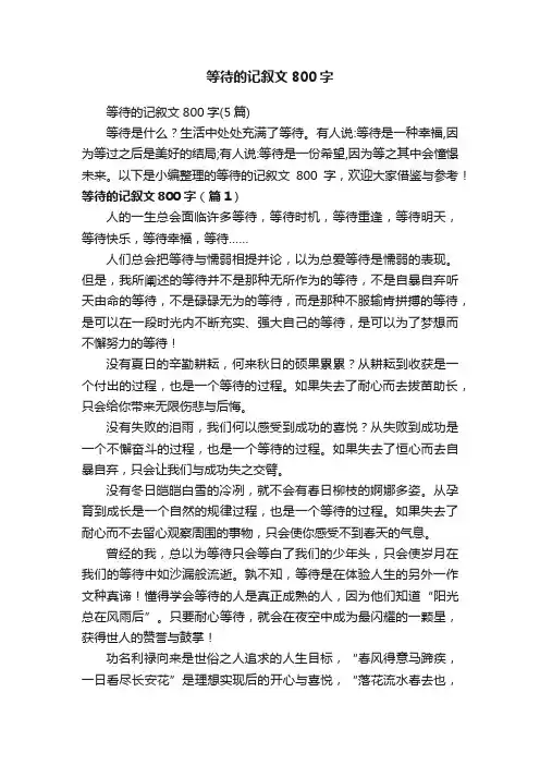 等待的记叙文800字（5篇）