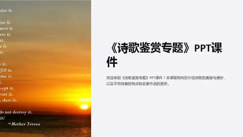 《诗歌鉴赏专题》课件