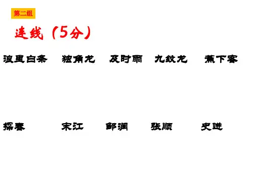 四大名著知识竞答ppt课件