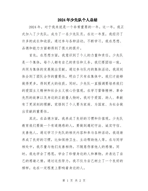 2024年少先队个人总结