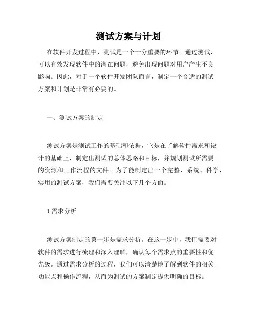测试方案与计划