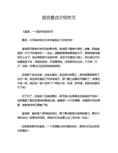 宜宾景点介绍作文