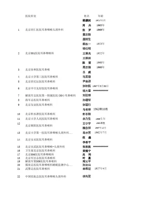 河北医院等级表