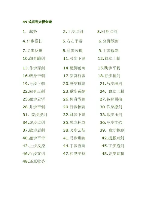 49式武当太极剑谱