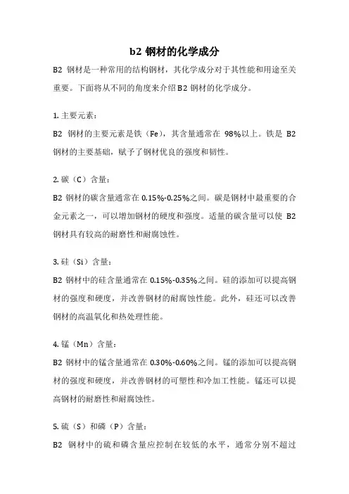 b2钢材的化学成分